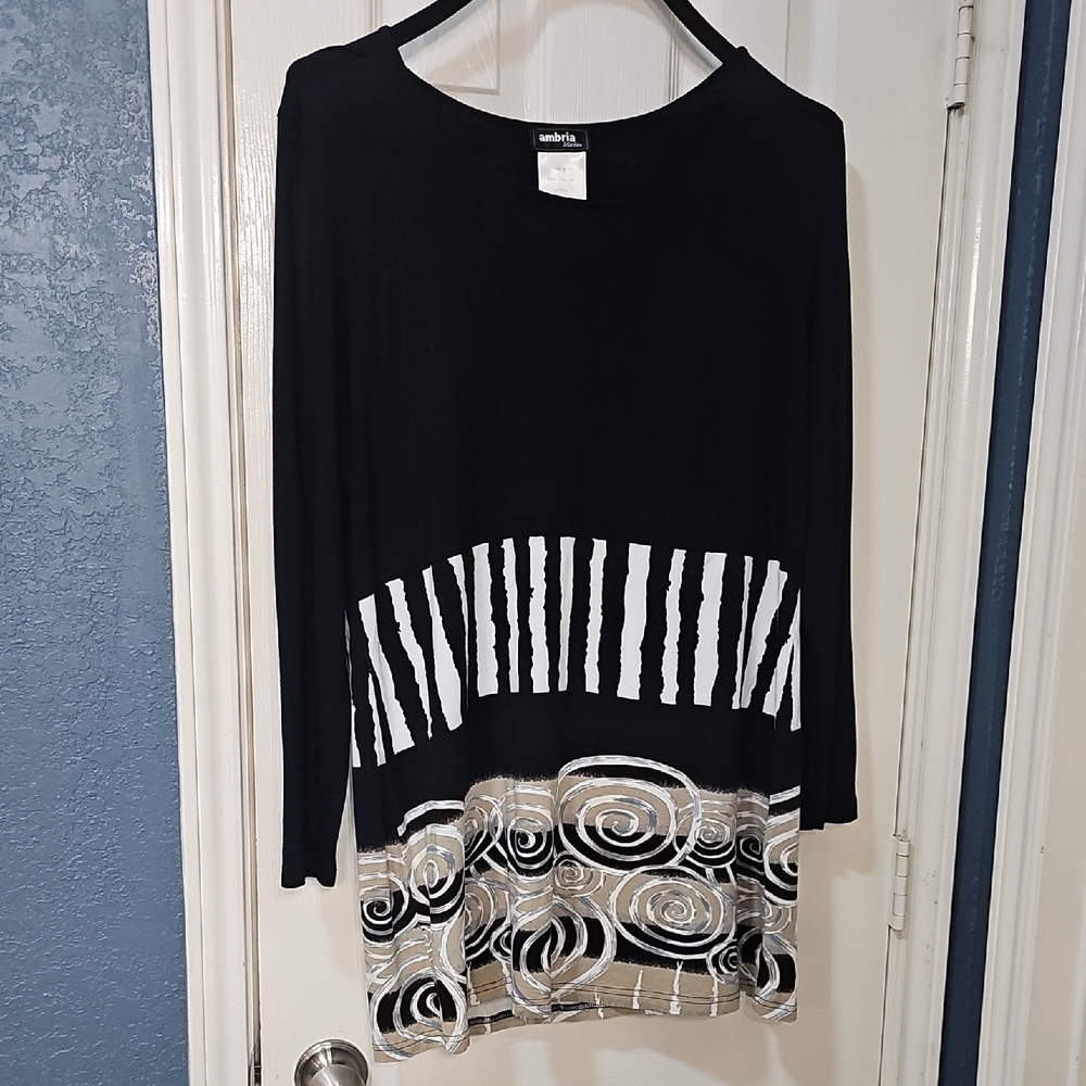 Unique Women's Artistic Abstract Print Tunic Wearable Art  Size 14 EUC